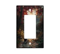 Fall Springer Spaniel Dog Decorative Light Switch Plate 1 Gang Single Rocker, Facciale Elettrico Scena Autunno Natura per Cucina Bagno, Cucciolo Copertura Decorazione