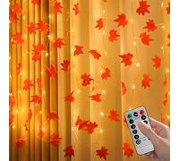 Fall String Lights - USB Maple Leaves Fairy Light, Autumn Fairy Lights with Remote and Timer, 8 Modes Decorative Maple Leaf String Light | Decor for Halloween, Thanksgiving, Bedroom, Fireplace