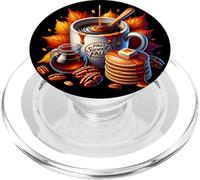 Fall Sweet Fall Coffee Mug With Walnuts Pancakes Cute Autumn PopSockets PopGrip per MagSafe