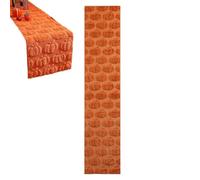 Fall Table Runner - 3D Pumpkin Decor, Autumn Harvest Room Linens Cover