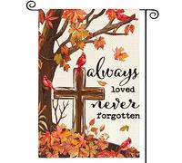 Fall Thanksgiving Cardinal Memorial Always Loved Never Forgotten Bandiere Verticale Robuste Flag Colore Vivido Bandiera Da Giardino Per Portico Esterno Festival 30X45Cm