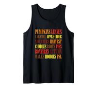 Fall Vibes Word Art Cozy Autumn Leaves Pumpkins Sidro Tee Canotta