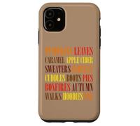 Fall Vibes Word Art Cozy Autumn Leaves Pumpkins Sidro Tee Custodia per iPhone 11