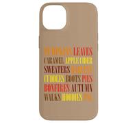 Fall Vibes Word Art Cozy Autumn Leaves Pumpkins Sidro Tee Custodia per iPhone 14 Plus