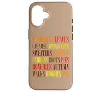 Fall Vibes Word Art Cozy Autumn Leaves Pumpkins Sidro Tee Custodia per iPhone 16