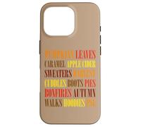 Fall Vibes Word Art Cozy Autumn Leaves Pumpkins Sidro Tee Custodia per iPhone 16 Pro