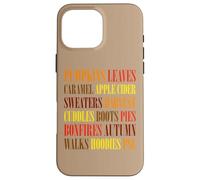 Fall Vibes Word Art Cozy Autumn Leaves Pumpkins Sidro Tee Custodia per iPhone 16 Pro Max