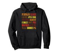 Fall Vibes Word Art Cozy Autumn Leaves Pumpkins Sidro Tee Felpa con Cappuccio