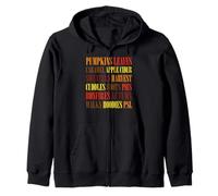 Fall Vibes Word Art Cozy Autumn Leaves Pumpkins Sidro Tee Felpa con Cappuccio