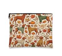 Fall Vizsla - Trousse per il trucco con cane, in acero, per donne, regali per ragazze, organizer portatile per l'autunno, piccola, in tela, con cerniera, 17,8 x 22,9 cm