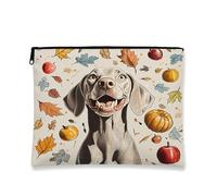 Fall Weimaraner Borsa per il trucco con cane, borsa da viaggio per donne, regali per ragazze, organizer portatile per animali domestici, piccola tela con cerniera, 17,8 x 22,9 cm