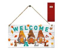 Fall Wooden Sign, Wall Decor Welcome, Fall Door Decor, Gnome Front Door, Harvest Home Decoration, Seasonal Wooden Art Autumn Welcome Sign Rustic Fall Decor Cute Door Hanger Gnome Wall Decoration Festi