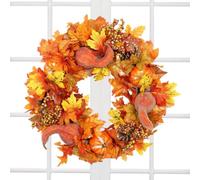 Fall Wreath for Front Door - 20 Inch Artificial Pumpkin Maple Leaf Harvest