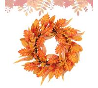 Fall Wreath, Handmade Maple Leaf Welcome Garland Decoration, Autumn Front D