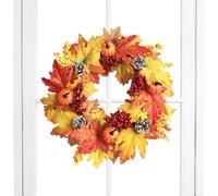 Fall Wreath - Thanksgiving Wreath, Artificial Holiday Fall Decor with Berry