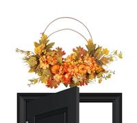Fall Wreaths For Front Door | Artificial Maple Leaves Pumpkin Berry Decor |