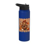 Fall Y'all Highland - Mucca con strisce a quadretti, stagione autunnale Stainless Steel Insulated Water Bottle