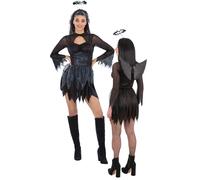 Fallen Dark Angel Costume Donna Fairy Costume da Halloween UK 4-22