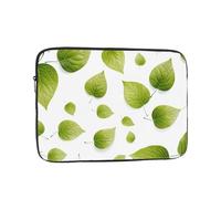 Fallen Green Leaves - Borsa portatile per laptop da 17", perfetta per lavoro, viaggi, scuola, ufficio, tasca interna antiurto