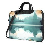 Fallen Leaves on a Tranquil Lake Custodia per computer portatile, impermeabile, custodia per laptop divertente, Nero, 15.6In