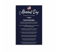 Fallen Soldier Memorial Sign Missing Man Table Memorial Day Veterans Day Poster Military Tribute Wall Art for Living Room Bedroom Decor(Framed,12x18inch(30x45cm))
