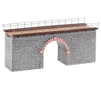 Faller Modellismo ferroviario Ponte in pietra 120498 – ad arco con sottopasso – Scala H0 1:87
