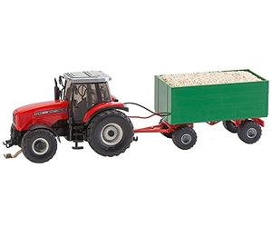 Faller FA161588 - Trattore MF con rimorchio a Intaglio Wiking, Accessori per modellismo Ferroviario