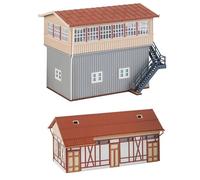 Faller H0 120113 Cabina di Blocco Calw Sud Con Magazzino Merci Kit Merce Nuova
