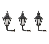 Faller L-040 - Lampada da parete a LED esagonale, con corona, confezione da 3, colore: Bianco caldo