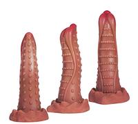 Falli realistici XXL Falli mostruosi Falli anali Plug anale con forte ventosa Pene animale in silicone morbido grande con protuberanze Dong Masturbazione Giocattolo sessuale per donne e uomini