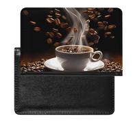Falling Coffee Beans Cup passaporto portafoglio carino custodia per passaporto con slot per carte di credito custodia per passaporto da viaggio, Stile:, Taglia unica