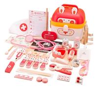 Falling Doctor Kit, Play Doctor Kit, 24x Pedagogical Doctor Toys per il gioco di ruolo con il motivo del coniglio | Bambini Simulazione Doctor gioca a giocattoli con stetoscopio ambientato per ragazzi