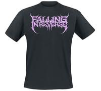 Falling In Reverse Popular Monster Text Uomo T-Shirt Nero XL 100% Cotone Regular