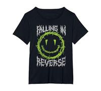 Falling in Reverse Smiley Thorns Maglietta, Donna Plus-Size, Nero, 3X