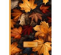 Falling Leaves: Autumn-Themed Notebook | 100 Lined Pages | Large Size 8.5 x 11 inches | College-Ruled | Personalized First Page