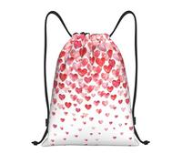 Falling Red Hearts Print Borsa con Coulisse Zaino da Viaggio Moda Unisex Borsa Palestra per Spiaggia All'Aperto Campeggio 36X42Cm