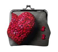 Falling Red Hearts Print Vintage Leather Change Purse Elegante piccolo portamonete per le donne portamonete portafoglio mini