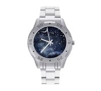 Falling Stars - Orologio da polso da uomo, in acciaio inox, analogico, al quarzo, Stile:, regular, Bracciale