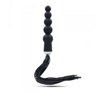 Fallo a sfere in silicone nero con frusta bondage dildo palline anali e vaginali