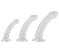 Fallo anale con ventosa kit mini maxi dildo liscio set pene finto morbido plug