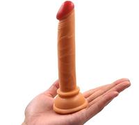 Fallo anale Fallo realistico Mini dildo Materiale morbido in silicone con potente ventosa Plug anale piccolo e bello Una varietà di colori per la tua scelta Giocattoli sessuali(Flesh)
