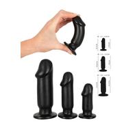 Fallo anale indossabile set dildo realistico mini maxi dilatatore plug butt nero