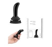 Fallo anale mini vibrante wireless dilatante con ventosa in vetro butt plug nero
