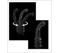 fallo anale vaginale in vetro glass stimolatore prostata con ventosa in silicone