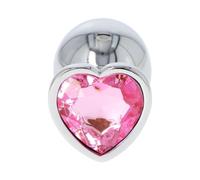 fallo dildo anale plug acciaio medium con gioiello rosa anal pink uomo donna