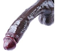 Fallo gigante nero da 26 cm, dildo realistico in silicone spesso, pene gigante extra large con ventosa enorme e potente, giocattolo anale XXL a manovella realistica per donne e coppie