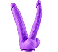 Fallo gigante realistico a doppia testa - Fallo in silicone da 26 cm, grande ventosa, stimolazione anale grossolana del punto G, grande plug vaginale e anale XXL, adatto per donne e giocattoli lesbici