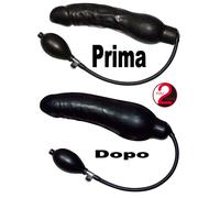 Fallo gonfiabile dildo realistico vaginale anale nero in lattice per donna uomo