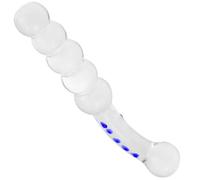 Fallo in vetro per punto G, perline anali rotonde, perline anali in vetro, plug anale per pene a doppia estremità in cristallo con stimolatore di particelle, uso multiuso per il maschile e femminile