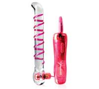 fallo in vetro vibratore di cristallo dildo con telecomando trasparente glass